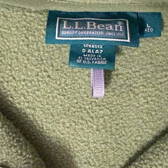 Vintage 1990s LL Bean Polartec Pea Green Fleece Sweater Vest 90s Men's L ALA7 - Picture 3 of 6